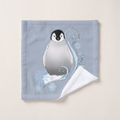 Pinguïn Art Nouveau Sneeuwvlokken Bad Handdoek (Wasdoekje)