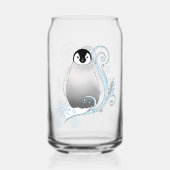 Pinguïn Art Nouveau Sneeuwvlokken Blikvorm Glas (Voorkant)