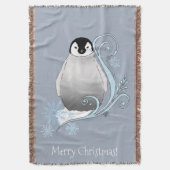 Pinguïn Art Nouveau Sneeuwvlokken Deken (Voorkant Verticaal)