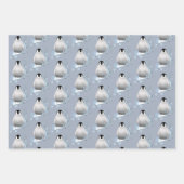 Pinguïn Art Nouveau Sneeuwvlokken Inpakpapier Vel (Voorkant 3)