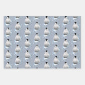 Pinguïn Art Nouveau Sneeuwvlokken Inpakpapier Vel (Voorkant)