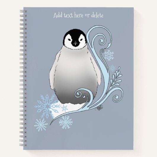 Pinguïn Art Nouveau Sneeuwvlokken Notitieboek (Voorkant)