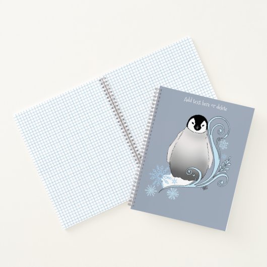 Pinguïn Art Nouveau Sneeuwvlokken Notitieboek (Binnen)