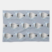 Pinguïn Art Nouveau Sneeuwvlokken Theedoek (Horizontaal)