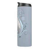 Pinguïn Art Nouveau Sneeuwvlokken Thermosbeker (Geroteerd rechts)