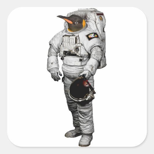 Pinguïn Astronaut Sticker (Voorkant)