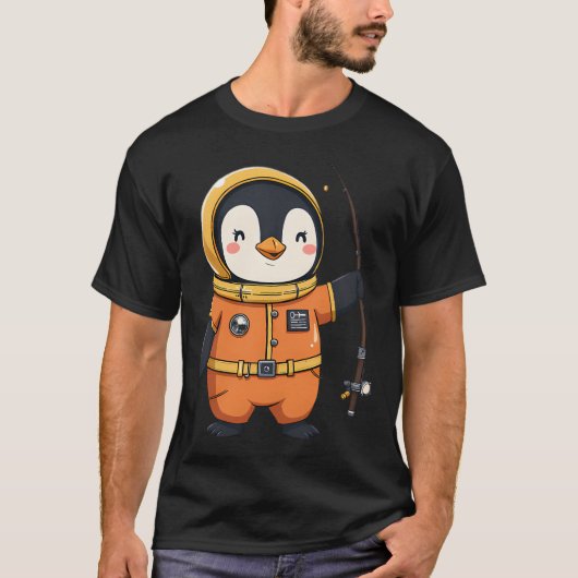 Pinguïn Astronaut Visavontuur T-shirt (Voorkant)