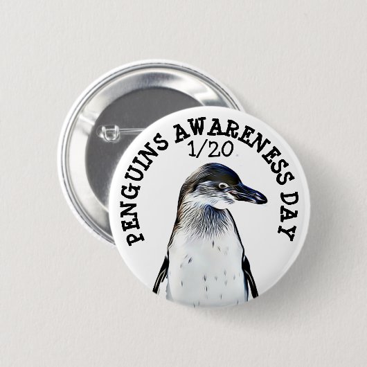 Pinguïn Awareness Day January 21st Feestdagen Ronde Button 5,7 Cm (Voorkant /achterkant)