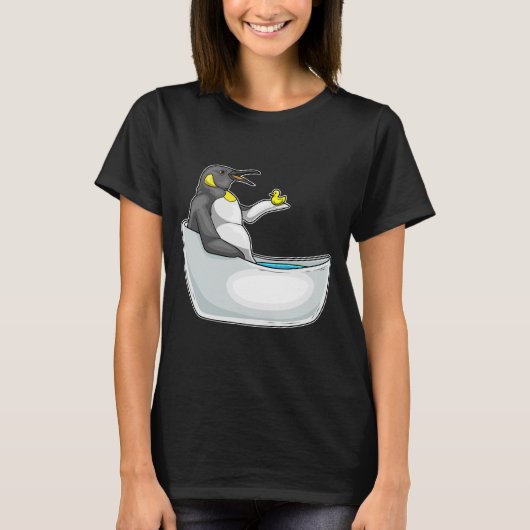 Pinguïn Baad Badkuip Eend T-shirt (Voorkant)