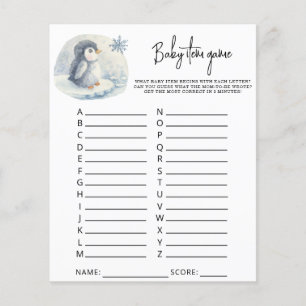 Pinguïn - Baby Artikel Spel. Baby Shower Spel