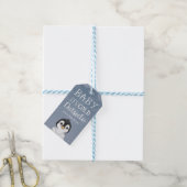 Pinguïn Baby Het is koud Buiten Baby shower Cadeaulabel (Met Touw)