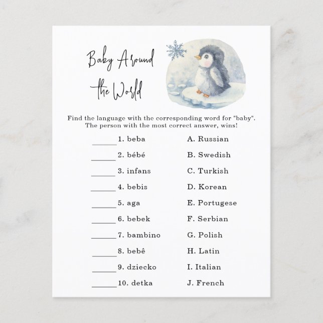Pinguïn - Baby rond de wereld spel (Voorkant)