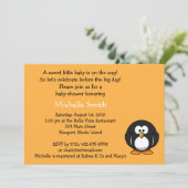 pinguïn; baby shower kaart (Staand voorkant)