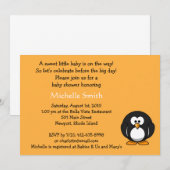 pinguïn; baby shower kaart (Voorkant / Achterkant)