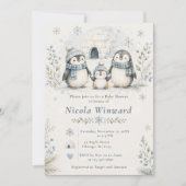 Pinguïn Baby Shower Kaart (Voorkant)