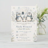 Pinguïn Baby Shower Kaart (Staand voorkant)