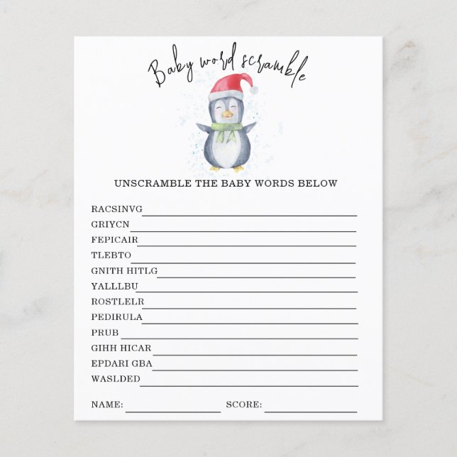 Pinguïn - Baby Word Scramble (Voorkant)