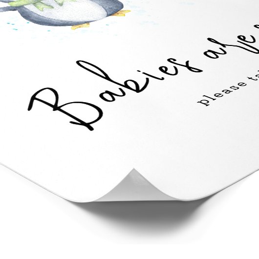 Pinguïn - Baby's zijn zoet Poster (Hoek)