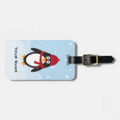 Pinguïn Bagagelabel Winter Feestdagen en Kerstmis (Voorkant horizontaal)