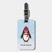 Pinguïn Bagagelabel Winter Feestdagen en Kerstmis (Voorkant verticaal)