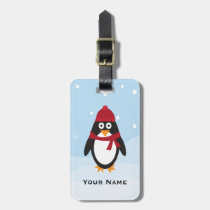 Pinguïn Bagagelabel Winter Feestdagen en Kerstmis