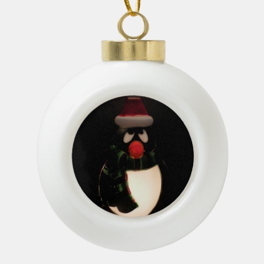 Pinguïn Bal Kerstversiering Keramische Bal Ornament (Voorkant)