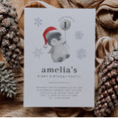 Pinguïn Ballon 1e Verjaardag Kaart