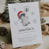 Pinguïn Ballon 1e Verjaardag Kaart