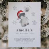 Pinguïn Ballon 1e Verjaardag Kaart