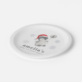 Pinguïn Ballon 1e Verjaardag Papieren Bordje (Gekanteld)