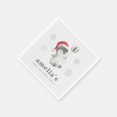 Pinguïn Ballon 1e Verjaardag Servet (Hoek)