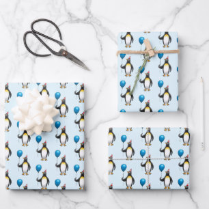 Pinguïn Ballon Feesthoed Inpakpapier Vel
