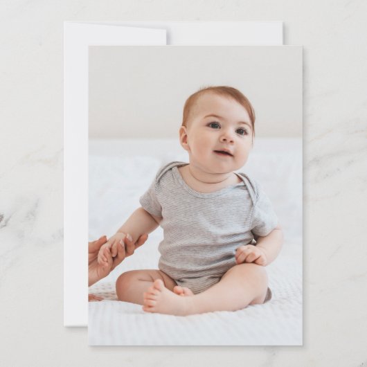 Pinguïn Ballon Foto 1e Verjaardag Kaart (Achterkant)