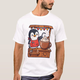Pinguïn Barista die Heet Cacao Serveert T-shirt