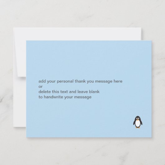 Pinguïn Bedankkaart (Achterkant)