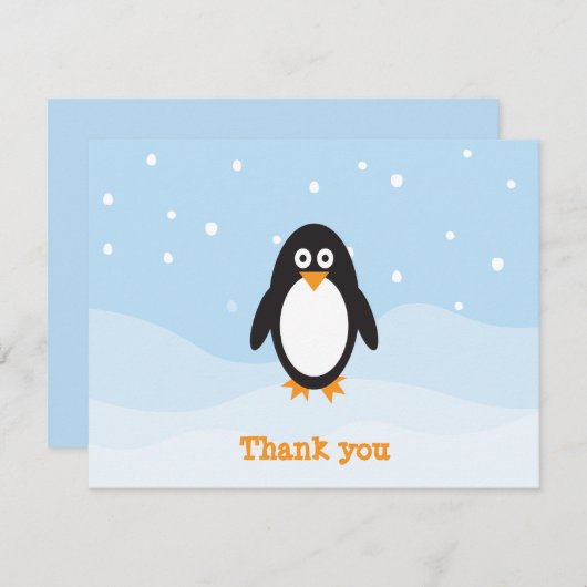 Pinguïn Bedankkaart (Voorkant / Achterkant)