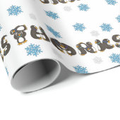 Pinguïn Bedankt Wintersneeuw Pinguïns Sneeuwvlokke Cadeaupapier (Rol Hoek)