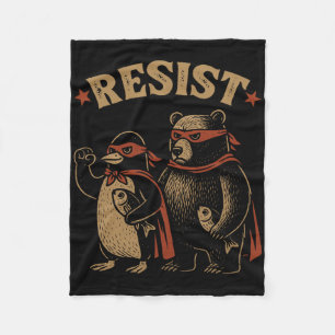 Pinguïn Beer Flippers Up Weerstaan Grappige Pinguï Fleece Deken