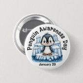 Pinguïn Bewustzijn Dag Speld Ronde Button 5,7 Cm (Voorkant /achterkant)