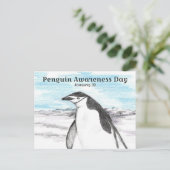 Pinguïn Bewustzijnsdag 20 januari Winter Briefkaart (Staand voorkant)