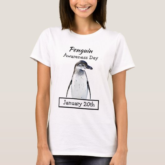 Pinguïn bewustzijnsdag 20e Vakantie januari T-shirt (Voorkant)