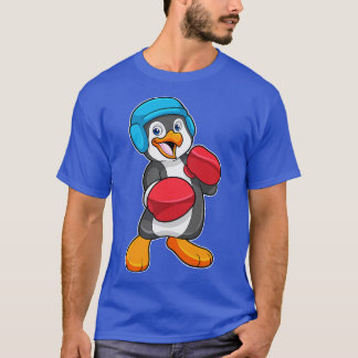 Pinguïn bij boksen met boks handschoenen Helm T-shirt