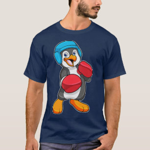 Pinguïn bij Boksen met Bokshandschoenen Helm T-shirt