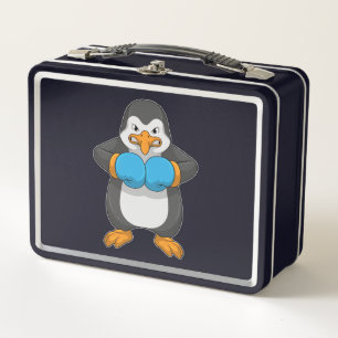 Pinguïn bij Boxing met boxinghandschoenen