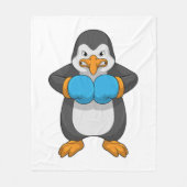 Pinguïn bij Boxing met boxinghandschoenen Fleece Deken (Voorkant)