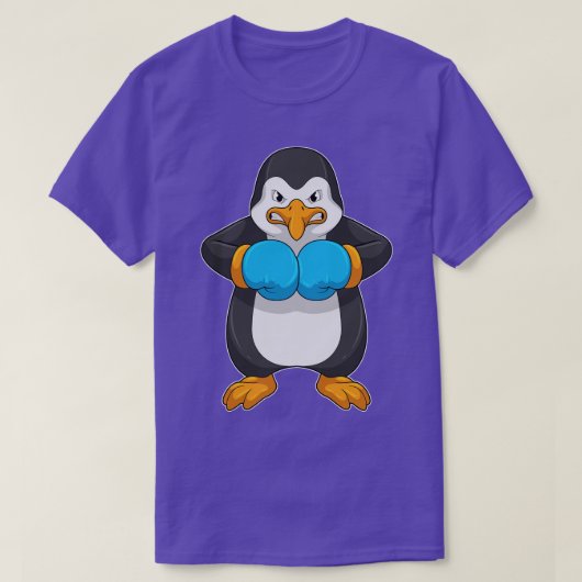 Pinguïn bij Boxing met boxinghandschoenen T-shirt (Design voorkant)