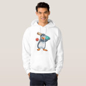 Pinguïn bij Cricket met cricket bat Hoodie (Voorkant volledig)