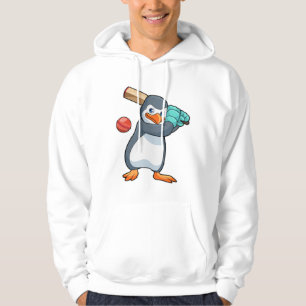 Pinguïn bij Cricket met cricket bat Hoodie
