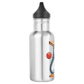 Pinguïn bij Cricket met cricket bat Waterfles (Links)