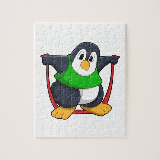 Pinguïn bij fitness met afneemtouw.PNG Legpuzzel (Verticaal)